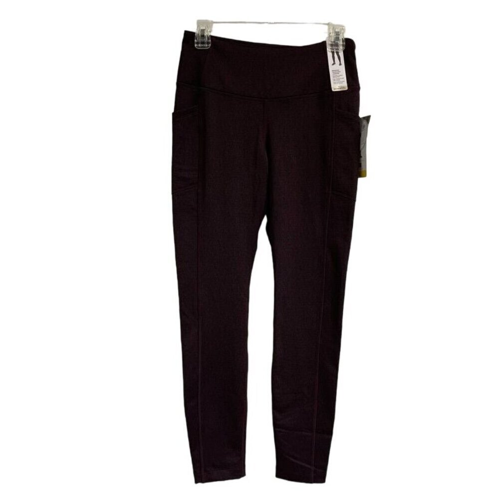 Mondetta Performance & Luxury Women's Black and Burgundy Leggings Smal NWT - Picture 2 of 11